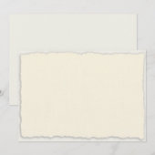 Ivory White Faux Deckle Save the Date Sjabloon (Voorkant / Achterkant)