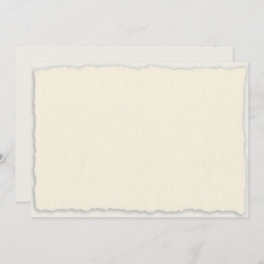 Ivory White Faux Deckle Save the Date Sjabloon (Voorkant / Achterkant)