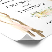 Ivory White Floral Arbor Arch Weddenschap Welkomst Poster (Hoek)