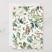 Ivory White Floral Cute Woodland Animals Birthday Kaart (Achterkant)