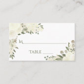 Ivory White Floral Elegant Wedding Escort Kaart Plaatskaartje (Voorkant)