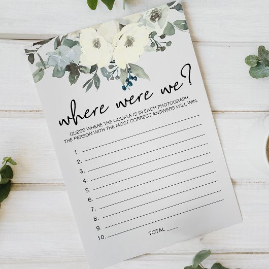 Ivory White Floral Game waar we waren Flyer