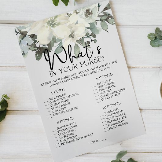 Ivory White Floral Game Wat in je tas Flyer