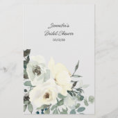 Ivory White Floral Game zou de groom say Flyer (Achterkant)