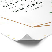 Ivory white floral geometric trouwbord poster (Hoek)