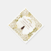 Ivory White Floral Princess Gold Arch Quinceanera Servet (Hoek)