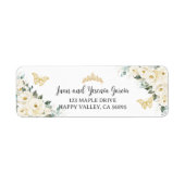 Ivory White Floral Quinceanera Return Address Etiket (Voorkant)