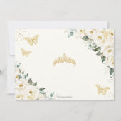 Ivory White Floral Quinceanera Sweet 16 Butterfly Save The Date (Achterkant)