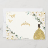 Ivory White Floral Quinceanera Sweet 16 Princess Save The Date (Achterkant)