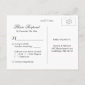 Ivory White Floral String Lights Wedding RSVP Uitnodiging Briefkaart (Achterkant)
