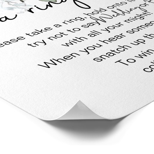 Ivory White Floral zette het spel aan Poster (Hoek)