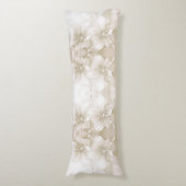 Ivory White Flowers Body Pillow Lichaamskussen (Voorkant Verticaal)