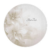 Ivory White Flowers Cutting Board Snijplank (Voorkant)