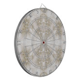 Ivory White Flowers Dartboard Dartbord (Voorkant Links)