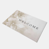 Ivory White Flowers Doormat Deurmat (Schuin)