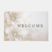 Ivory White Flowers Doormat Deurmat (Voorkant)