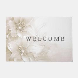 Ivory White Flowers Doormat Deurmat