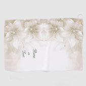 Ivory White Flowers Golf Towel Golfhanddoek (Horizontaal)