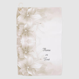 Ivory White Flowers Golf Towel Golfhanddoek