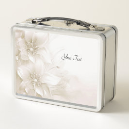 Ivory White Flowers Lunchbox
