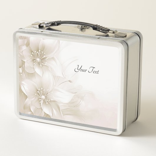 Ivory White Flowers Lunchbox (Achterkant)