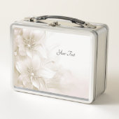 Ivory White Flowers Lunchbox (Voorkant)