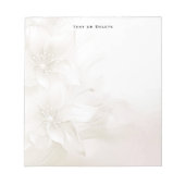 Ivory White Flowers Notepad Notitieblok (Voorkant)