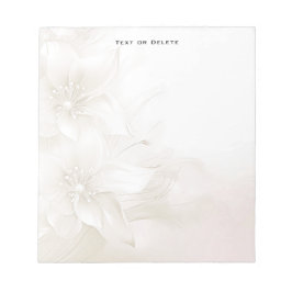 Ivory White Flowers Notepad Notitieblok