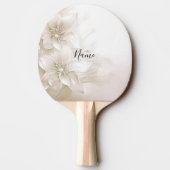 Ivory White Flowers Ping Pong Paddle Tafeltennisbatje (Achterkant)