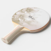 Ivory White Flowers Ping Pong Paddle Tafeltennisbatje (Voorkant Gekanteld)