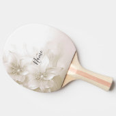 Ivory White Flowers Ping Pong Paddle Tafeltennisbatje (Zijkant)