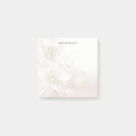 Ivory White Flowers Post it Notes