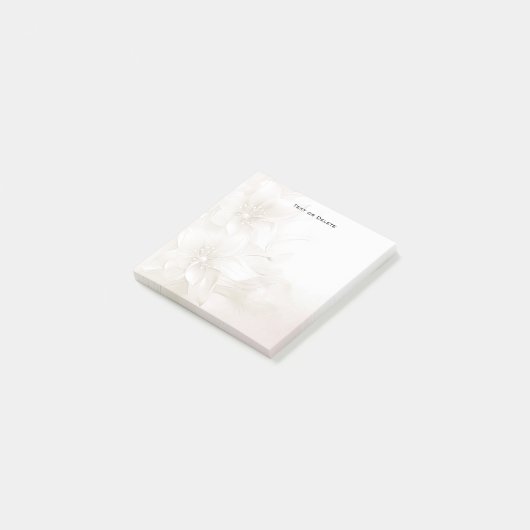 Ivory White Flowers Post it Notes (Schuin)