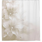 Ivory White Flowers Shower Curtain Douchegordijn (Voorkant)