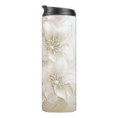 Ivory White Flowers Thermal Tumbler Thermosbeker (Geroteerd rechts)