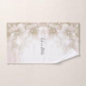 Ivory White Flowers Towel Set Bad Handdoek (Handdoek)