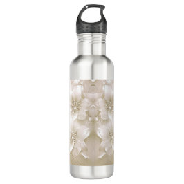 Ivory White Flowers Water Bottle Waterfles