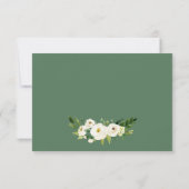 Ivory White Greenery Floral Elegant Wedding RSVP Kaartje (Achterkant)