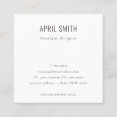 Ivory White Leather Texture Bedankt voor uw bestel Vierkante Visitekaartje (Achterkant)