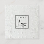 Ivory White Leather Texture Review Request Vierkante Visitekaartje (Voorkant)