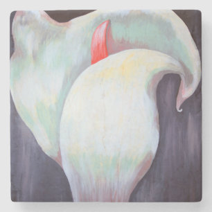 Ivory White Orchid met Lila Lemon Hues Stenen Onderzetter