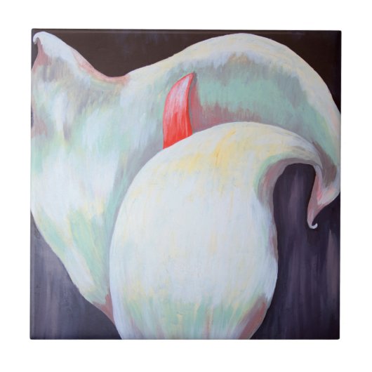 Ivory White Orchid met Lila Lemon Hues Tegeltje (Voorkant)