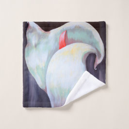 Ivory White Orchid met Lila Lemon Hues Washandje