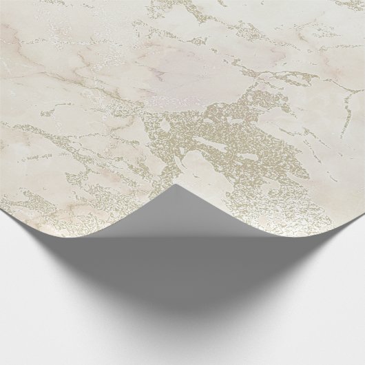 Ivory White Pink Grey Silver Marble Stone Brushes Cadeaupapier (Hoek)