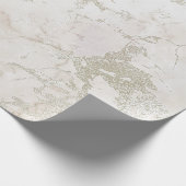 Ivory White Pink Grey Silver Marble Stone Creamy Cadeaupapier (Hoek)