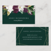 Ivory White Plum Paars Floral Emerald Visitekaartje (Voorkant / Achterkant)