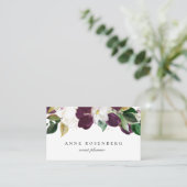 Ivory White Plum Paars Floral Visitekaartje (Staand voorkant)