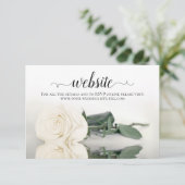 Ivory White Rose Elegant Bruiloft Website Informatiekaartje (Staand voorkant)