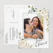 Ivory White Rose FOTO Bruiloft Verandering van pla Briefkaart (Voorkant / Achterkant)