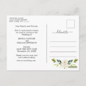 Ivory White Rose FOTO Bruiloft Verandering van pla Briefkaart (Achterkant)